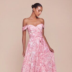 NEW LONG FORMAL OFF SHOULDER A-LINE FLORAL DRESS W/ SWEETHEART NECKLINE CD 7441